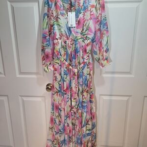 Floral Maxi Dress with Belt